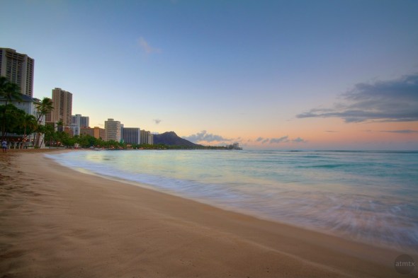 Waikiki Beach Morning with Diamond Head